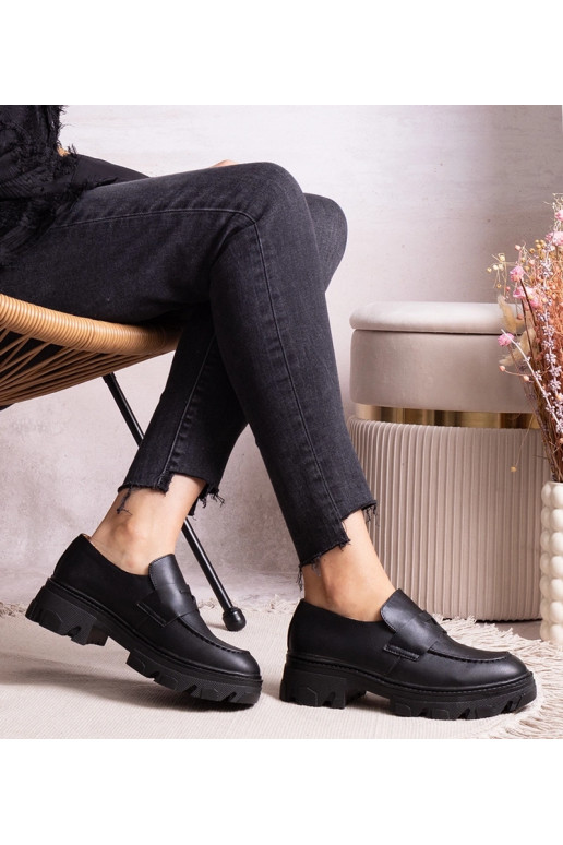 Čierne poltopánky z eko kože Kirna