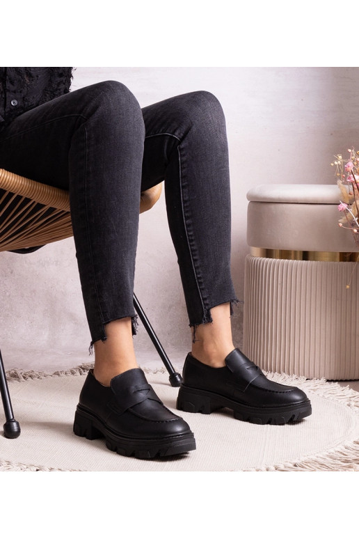 Čierne poltopánky z eko kože Kirna