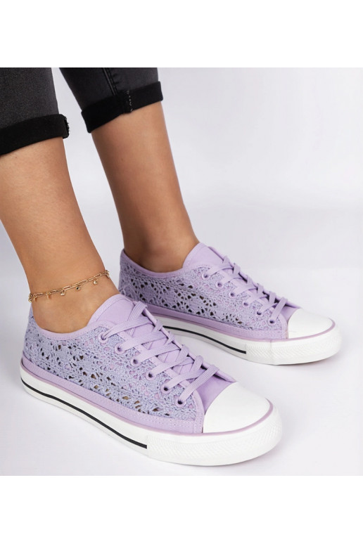 Fialové dámske ażurowé plátenky Saha
