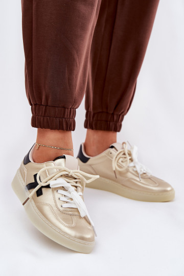 Nízka tenisky Dámske zlatej farby Zelevelis