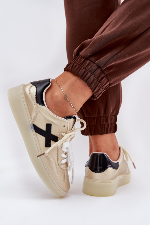 Nízka tenisky Dámske zlatej farby Zelevelis