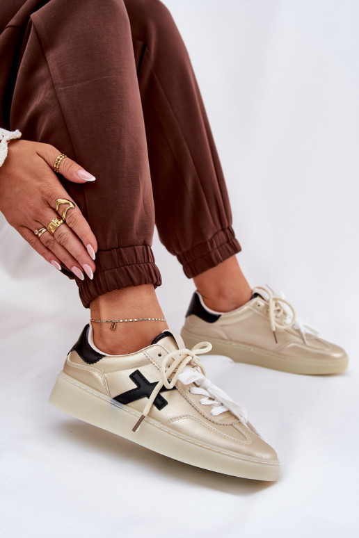 Nízka tenisky Dámske zlatej farby Zelevelis