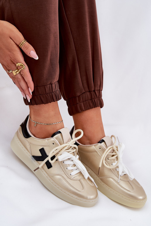 Nízka tenisky Dámske zlatej farby Zelevelis