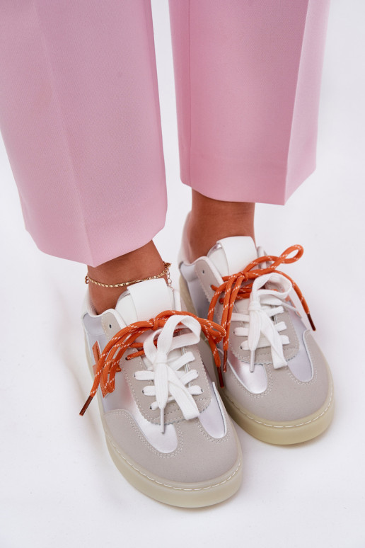 Nízka tenisky Dámske strieborná farba Zelevelis