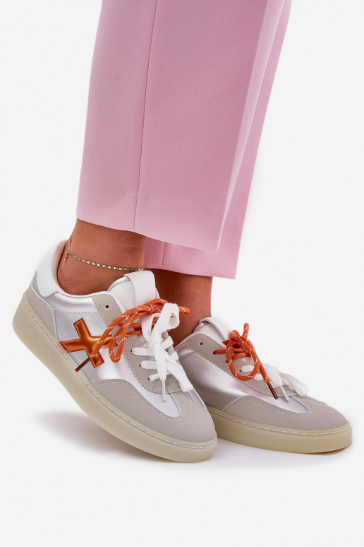 Nízka tenisky Dámske strieborná farba Zelevelis