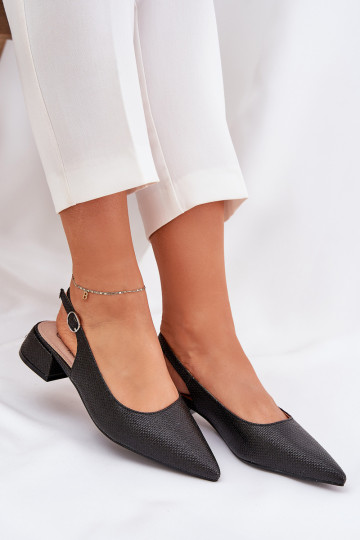 vzorované sandále Dámske Zapnuté Jemném Obcasie čierna Jorela