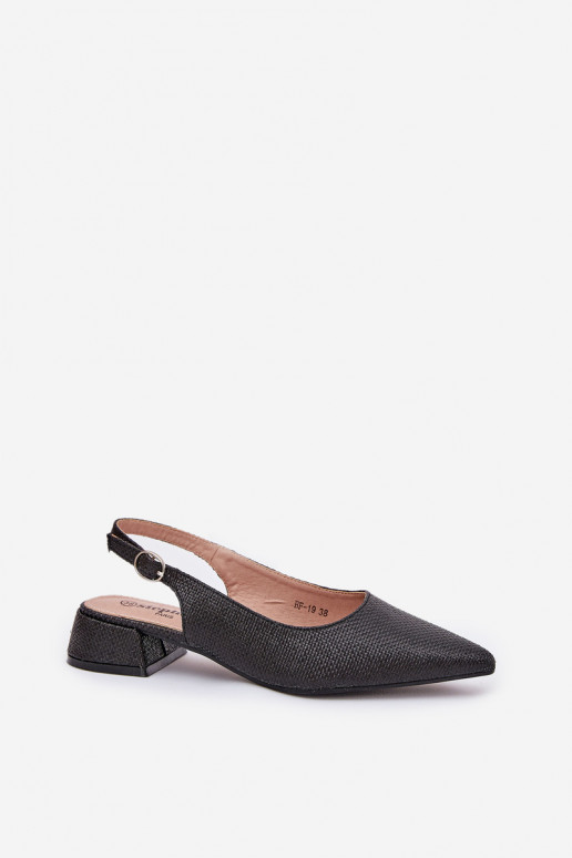 vzorované sandále Dámske Zapnuté Jemném Obcasie čierna Jorela