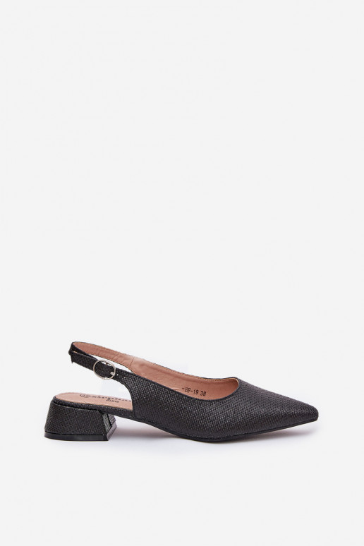 vzorované sandále Dámske Zapnuté Jemném Obcasie čierna Jorela