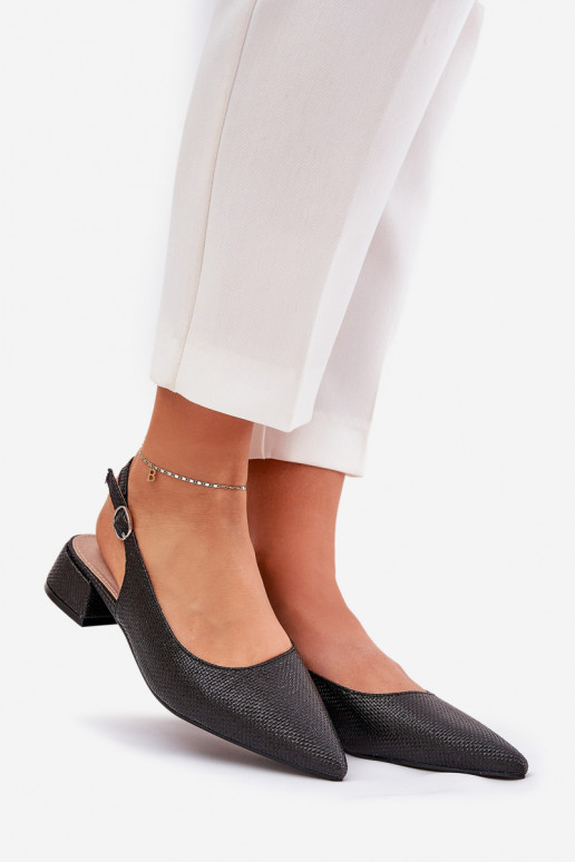 vzorované sandále Dámske Zapnuté Jemném Obcasie čierna Jorela