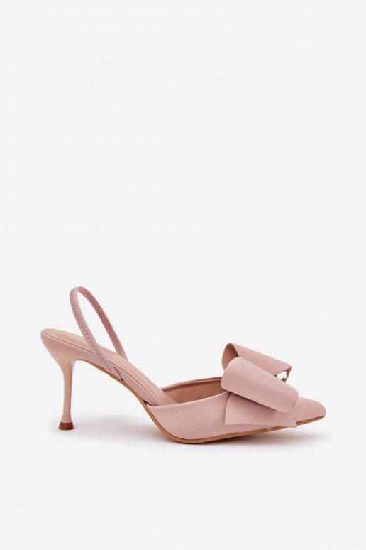 štekle Z Odkrytymi Piętami I Kokardką béžová Eklevia