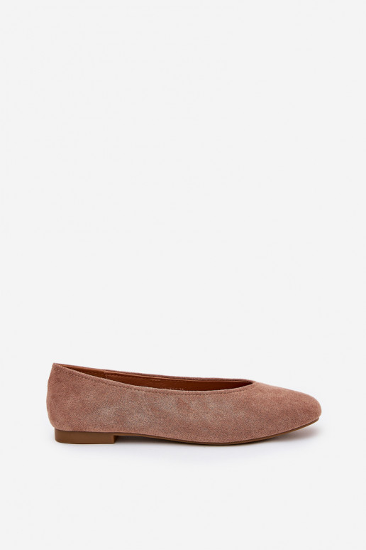 Klasický model Balerínky Z z eko semišuu khaki farby Osallin Klasický model Balerínky Z z eko semišuu khaki farby Osallin