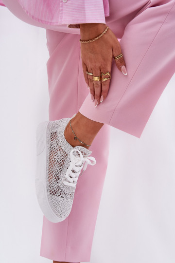 s prvkami prelamovania Tenisky Dámske s platformou biela farba Aranelith 2