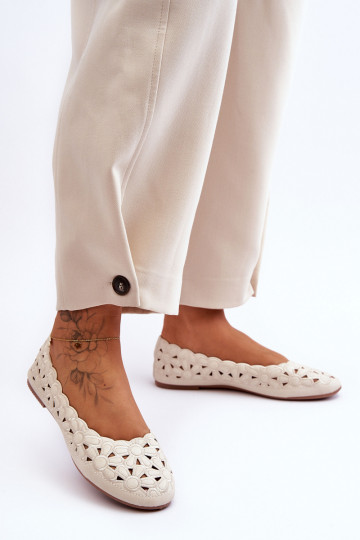 Lesklé prelamované topánky béžová Visionary