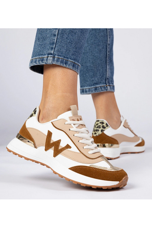 Bielo-hnedé dámske sneakersy s...