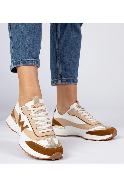 Bielo-hnedé dámske sneakersy s...