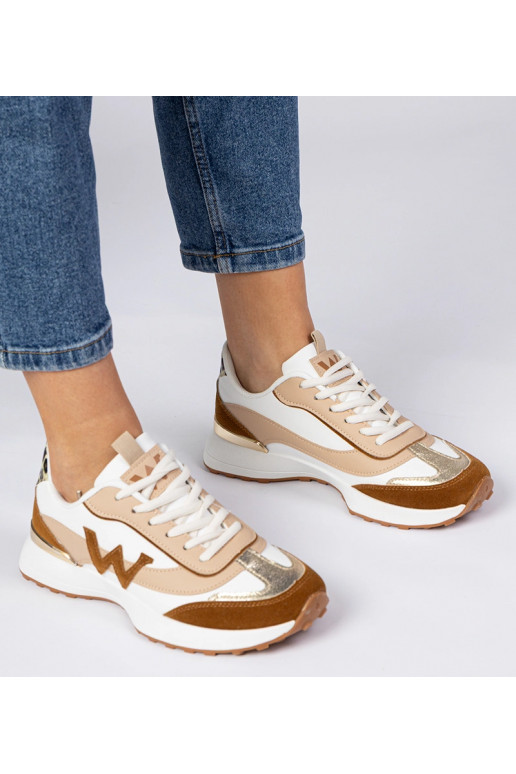 Bielo-hnedé dámske sneakersy s...