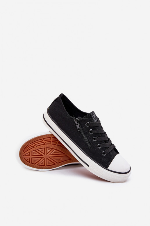 deti ploché tenisky so šnúrkami čierna Márgo deti ploché tenisky so šnúrkami čierna Márgo