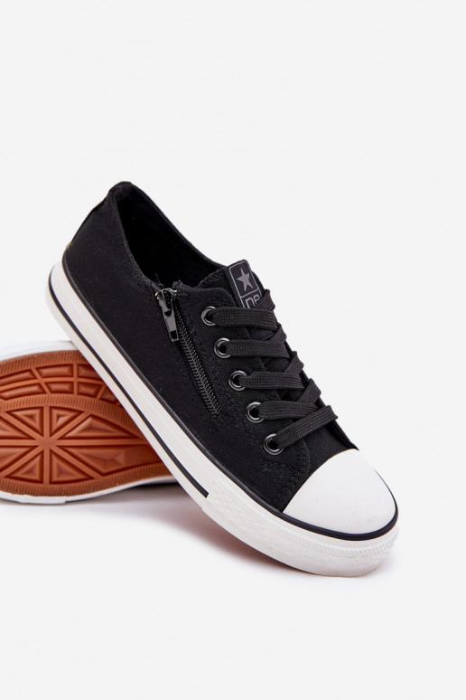 deti ploché tenisky so šnúrkami čierna Márgo deti ploché tenisky so šnúrkami čierna Márgo