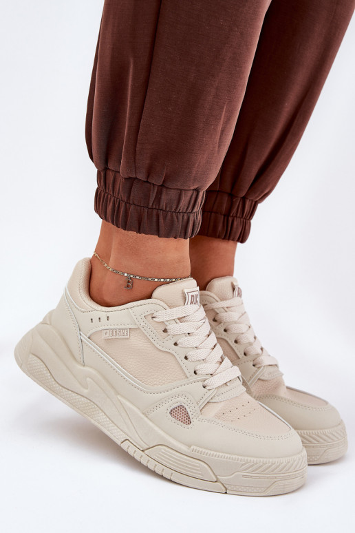 Dámske Tenisky model obuvi Big Star NN274668 béžová Dámske Tenisky model obuvi Big Star NN274668 béžová