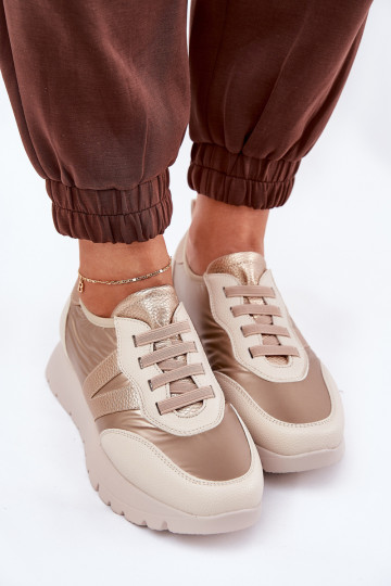 tenisky Dámske s platformou Vinceza 58510 zlatej farby