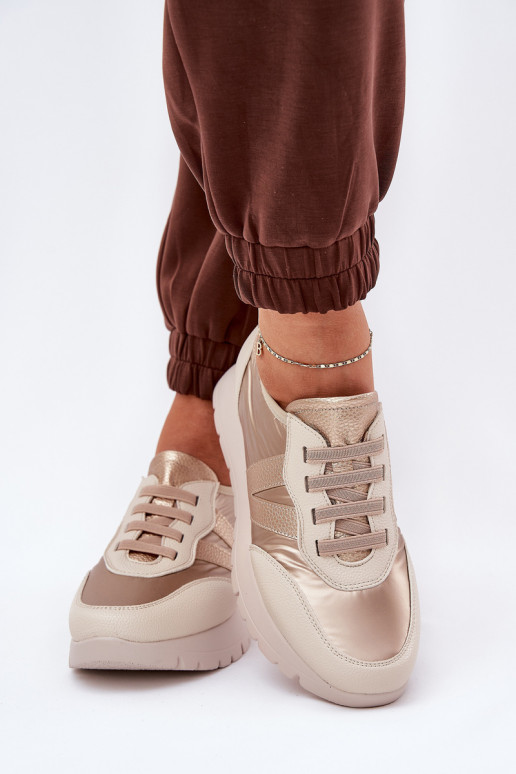 tenisky Dámske s platformou Vinceza 58510 zlatej farby