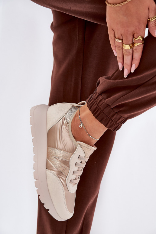 tenisky Dámske s platformou Vinceza 58510 zlatej farby