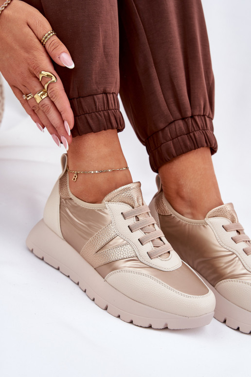 tenisky Dámske s platformou Vinceza 58510 zlatej farby