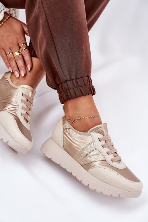 tenisky Dámske s platformou Vinceza 58510 zlatej farby