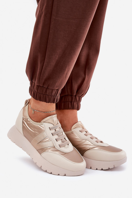 tenisky Dámske s platformou Vinceza 58510 zlatej farby