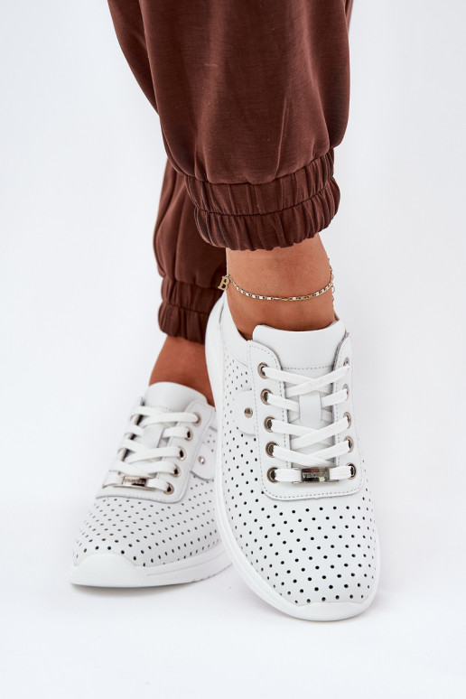 Dámske Kožené tenisky Vinceza 79532 biela farba