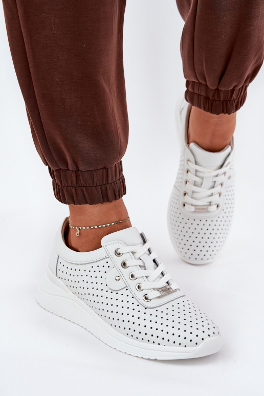 Dámske Kožené tenisky Vinceza 79532 biela farba