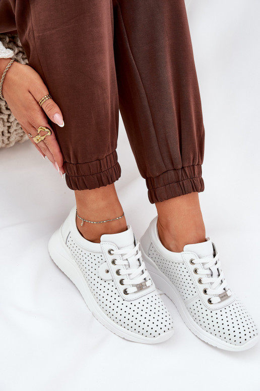 Dámske Kožené tenisky Vinceza 79532 biela farba