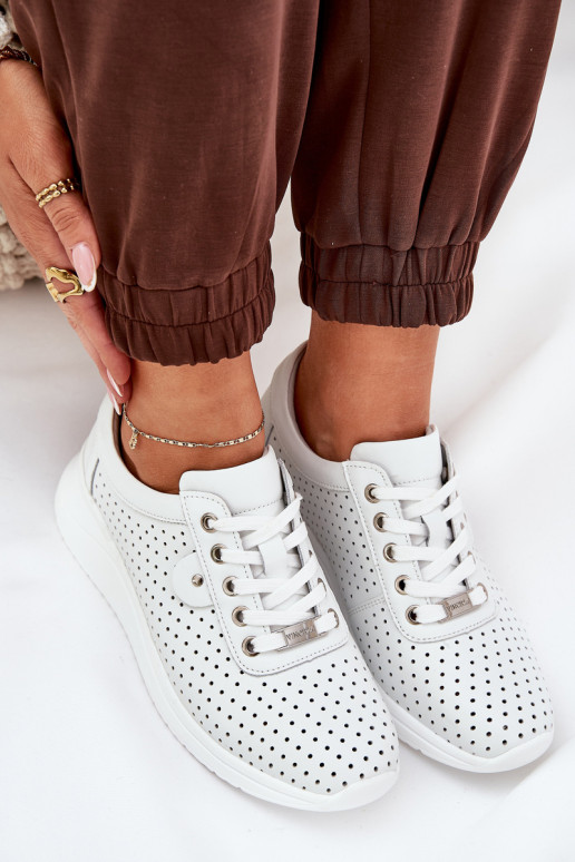 Dámske Kožené tenisky Vinceza 79532 biela farba