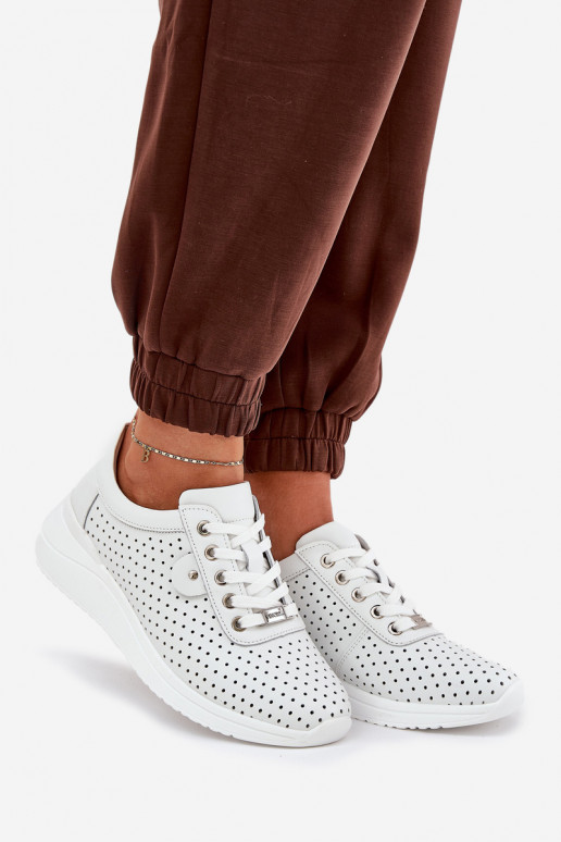 Dámske Kožené tenisky Vinceza 79532 biela farba