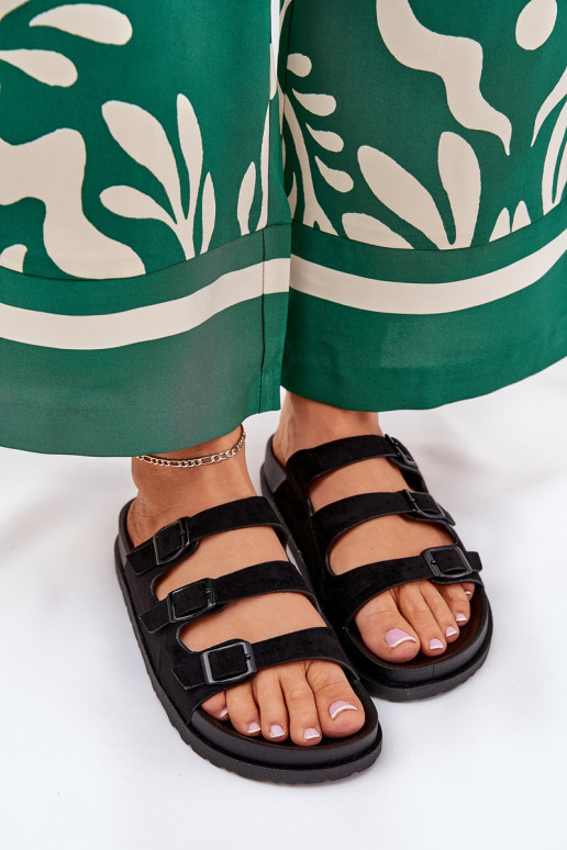 Dámske papuče S pruhmi I s prackamimi čierna Uliri