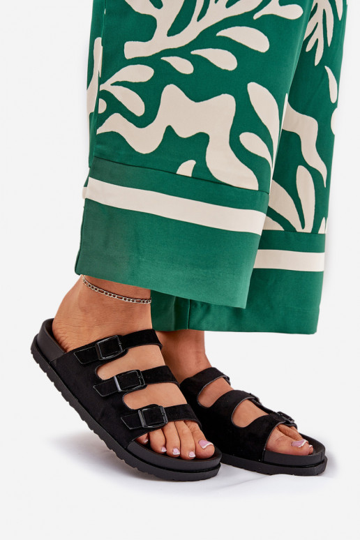 Dámske papuče S pruhmi I s prackamimi čierna Uliri