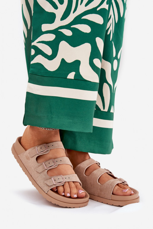 Dámske papuče S pruhmi I s prackamimi béžová Uliri