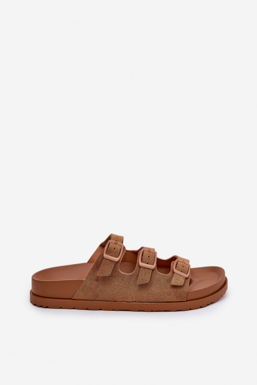 Dámske papuče S pruhmi I s prackamimi Hnedá farba Uliri