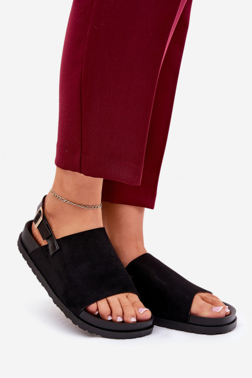 Dámske sandále Z z eko semišuu s platformou čierna Migola