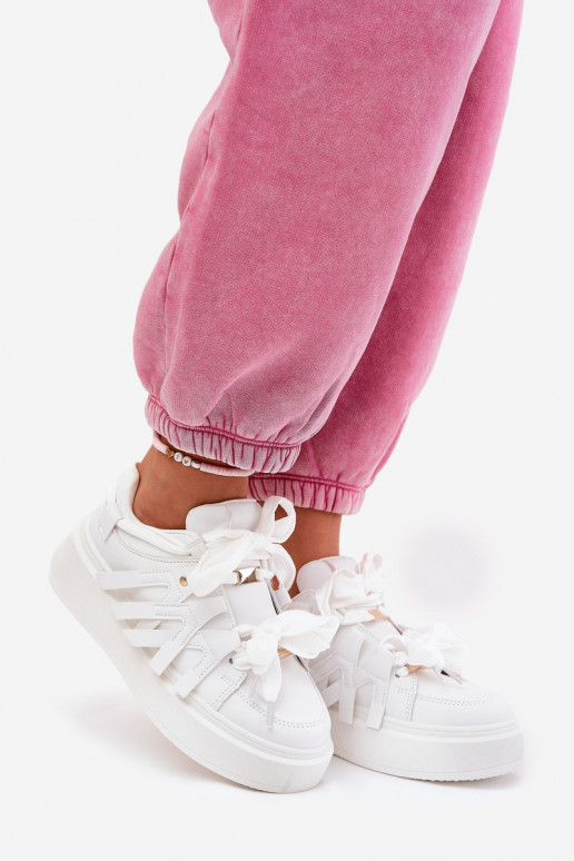 Eko Kožené Tenisky model obuvi s platformou biela farba Penolle