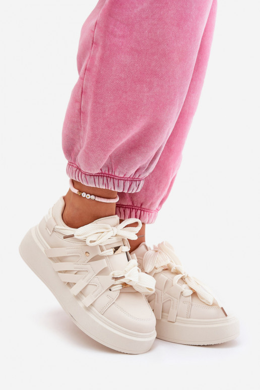 Eko Kožené Tenisky model obuvi s platformou béžová Penolle