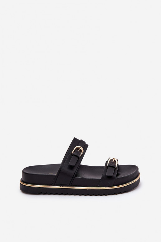 Dámske papuče Hladký s platformou S pruhmi I s prackamimi čierna Ziferte Dámske papuče Hladký s platformou S pruhmi I s prackamimi čierna Ziferte