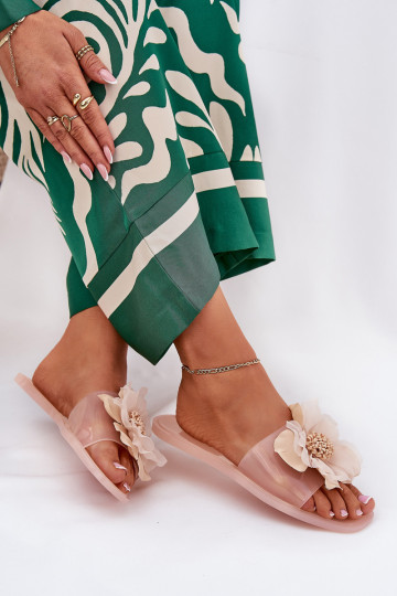 Perregimi rovná sa Dámske papuče Ze Sztucznym Kvet Nude Vobetta