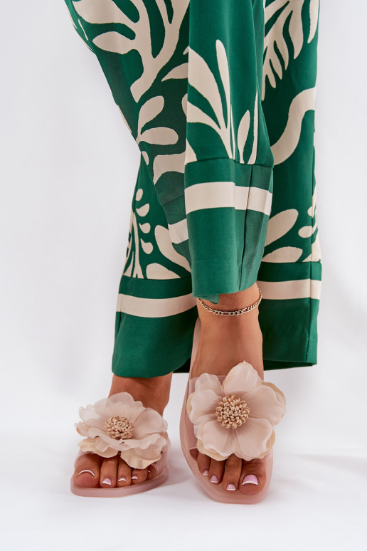 Perregimi rovná sa Dámske papuče Ze Sztucznym Kvet Nude Vobetta