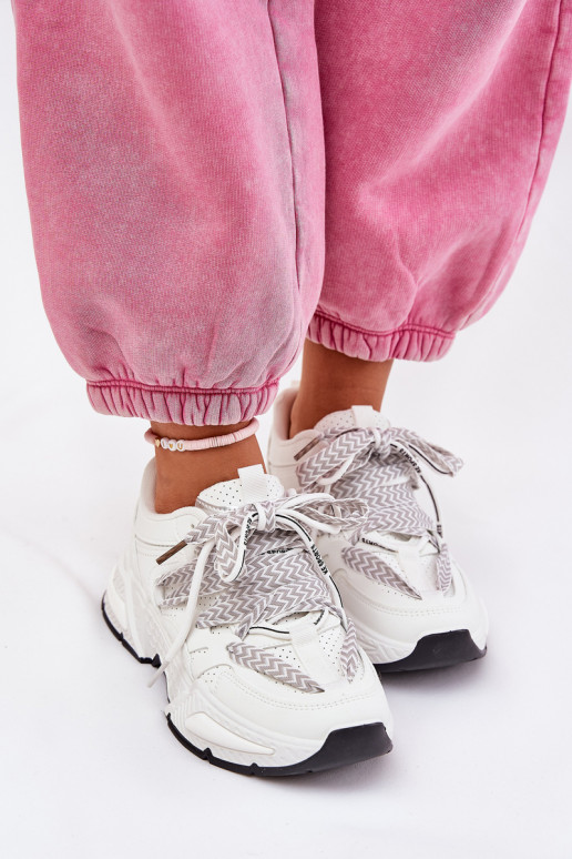 Tenisky model obuvi tenisky Dámske Z PodInójnym Šnurovaniem biela farba Efobell