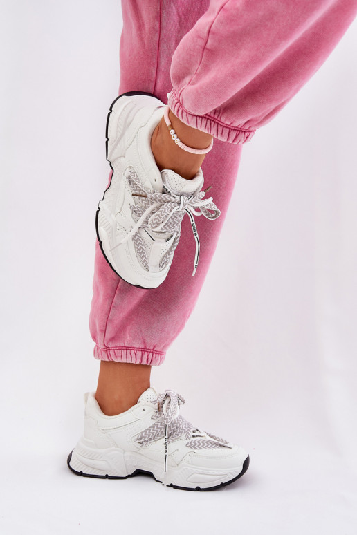 Tenisky model obuvi tenisky Dámske Z PodInójnym Šnurovaniem biela farba Efobell