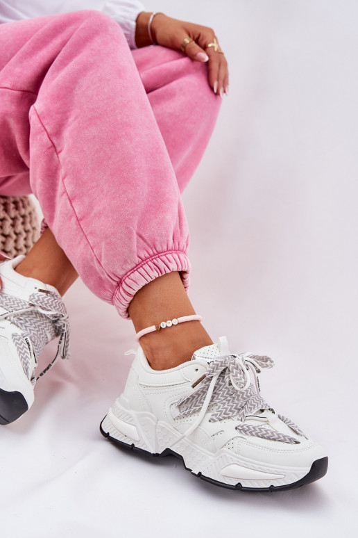 Tenisky model obuvi tenisky Dámske Z PodInójnym Šnurovaniem biela farba Efobell