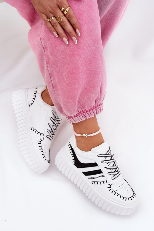 Tenisky model obuvi Dámske s platformou biely-čierna Ofenale