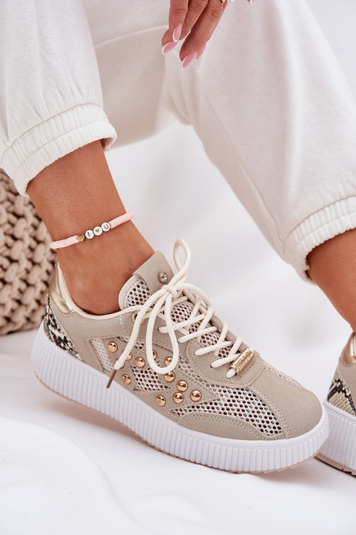 tenisky Dámske s mriežkou A cvoky béžová Ogalda