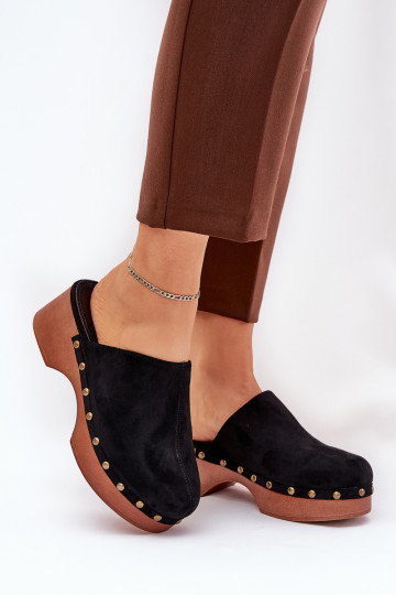 Dreváky Dámske papuče s nitmi z eko semišuoIne čierna Ellason